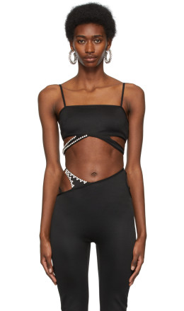 AREA - Black Asymmetric Bandeau Bra