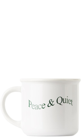 MUSEUM OF PEACE & QUIET - SSENSE Exclusive White Kindle Wordmark Mug