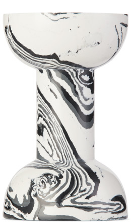 Tom Dixon - White Black Swirl Dumbbell Candle Holder
