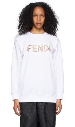 White Cut-Out Logo Sweatshirt - Fendi