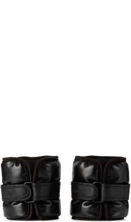 EQUIPT - Black Vegan Leather Uwrap Weighted Bangles 3 Lb