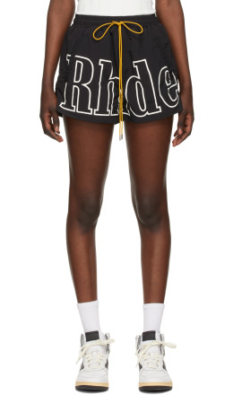 Rhude - SSENSE Exclusive Black Logo Shorts
