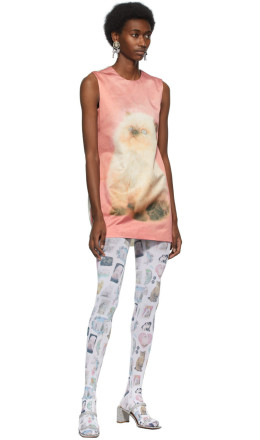 Ashley Williams - Pink And Off White Kitten A Line Dress