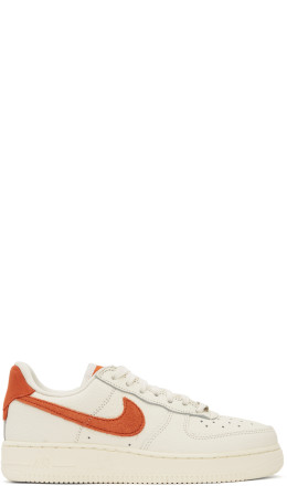 Nike - White & Orange Air Force 1 '07 Craft Sneakers