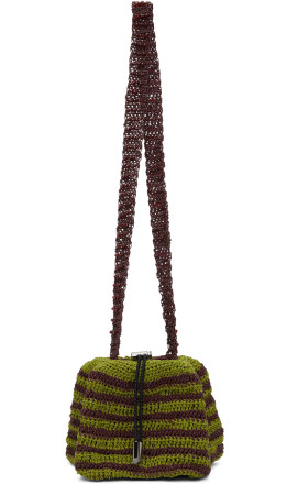 Kiko Kostadinov - Green & Brown Small Orion Crochet Bag