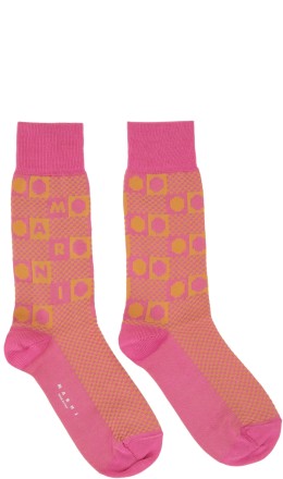 Marni - Pink Damier Jacquard Socks