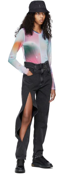 MCQ - Multicolor Mesh Second Skin Long Sleeve T Shirt