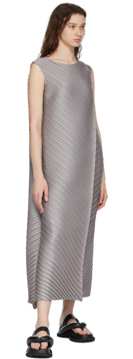 Issey Miyake - Grey CRT Pleats Dress