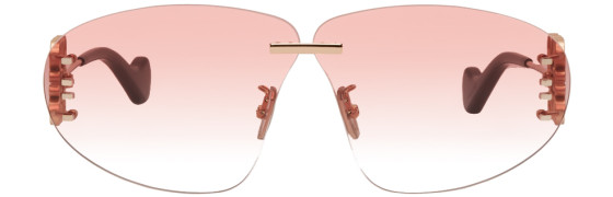 Loewe - Rose Gold Rimless Oval Anagram Sunglasses