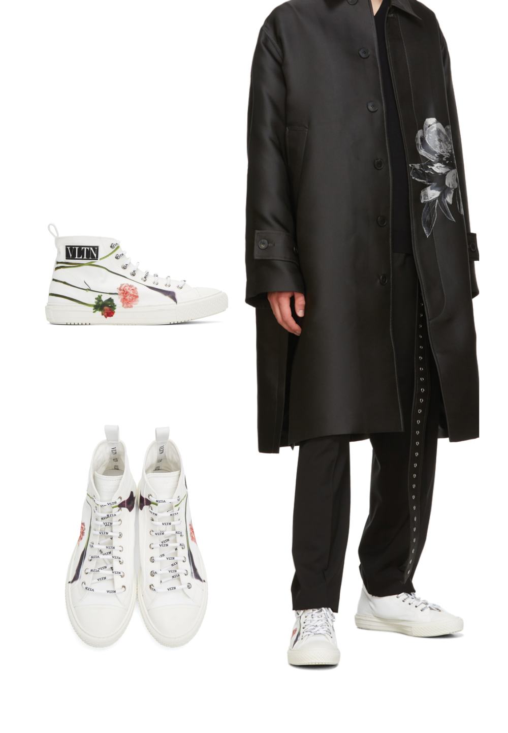 White Valentino Garavani Emilio Villalba Edition 'VLTN' Giggies Hi-Top Sneakers