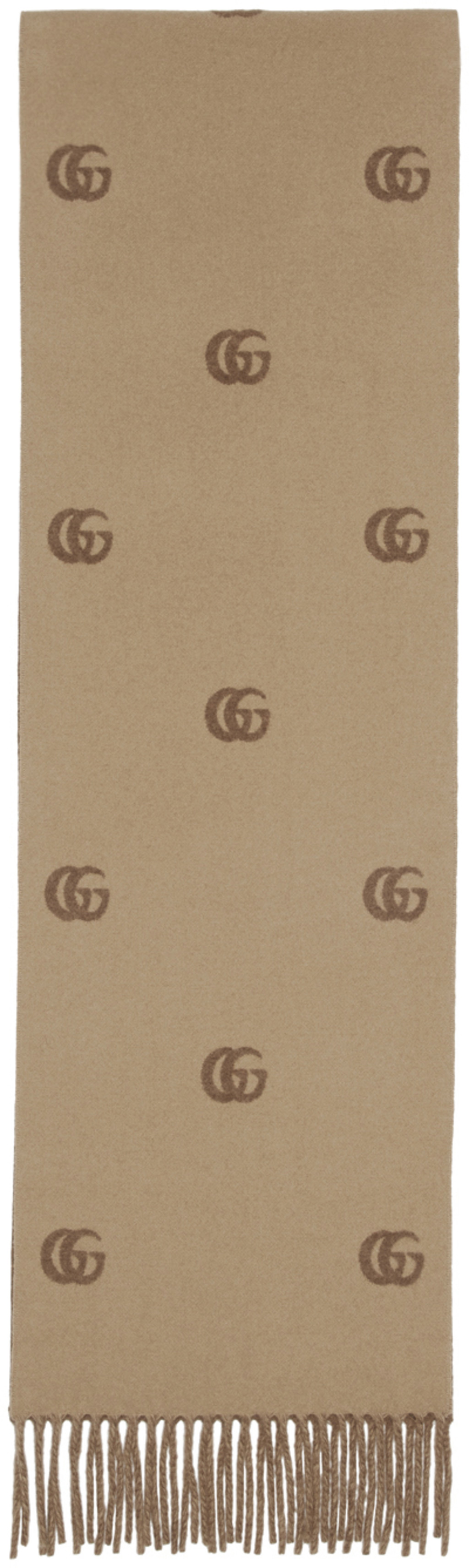 Brun Foulard En Beige Et Laine RL3j54A