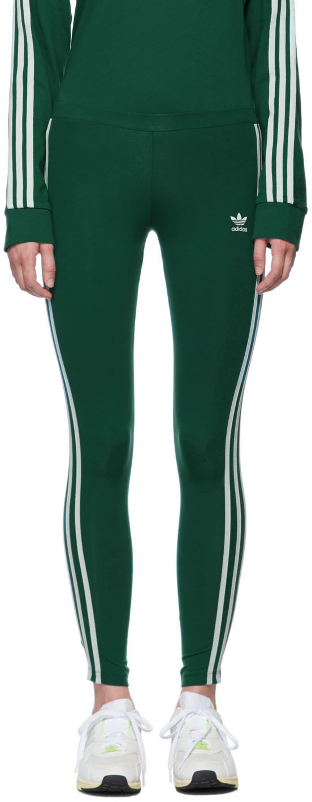 Green 3 Stripes Leggings Green 3 Stripes Leggings