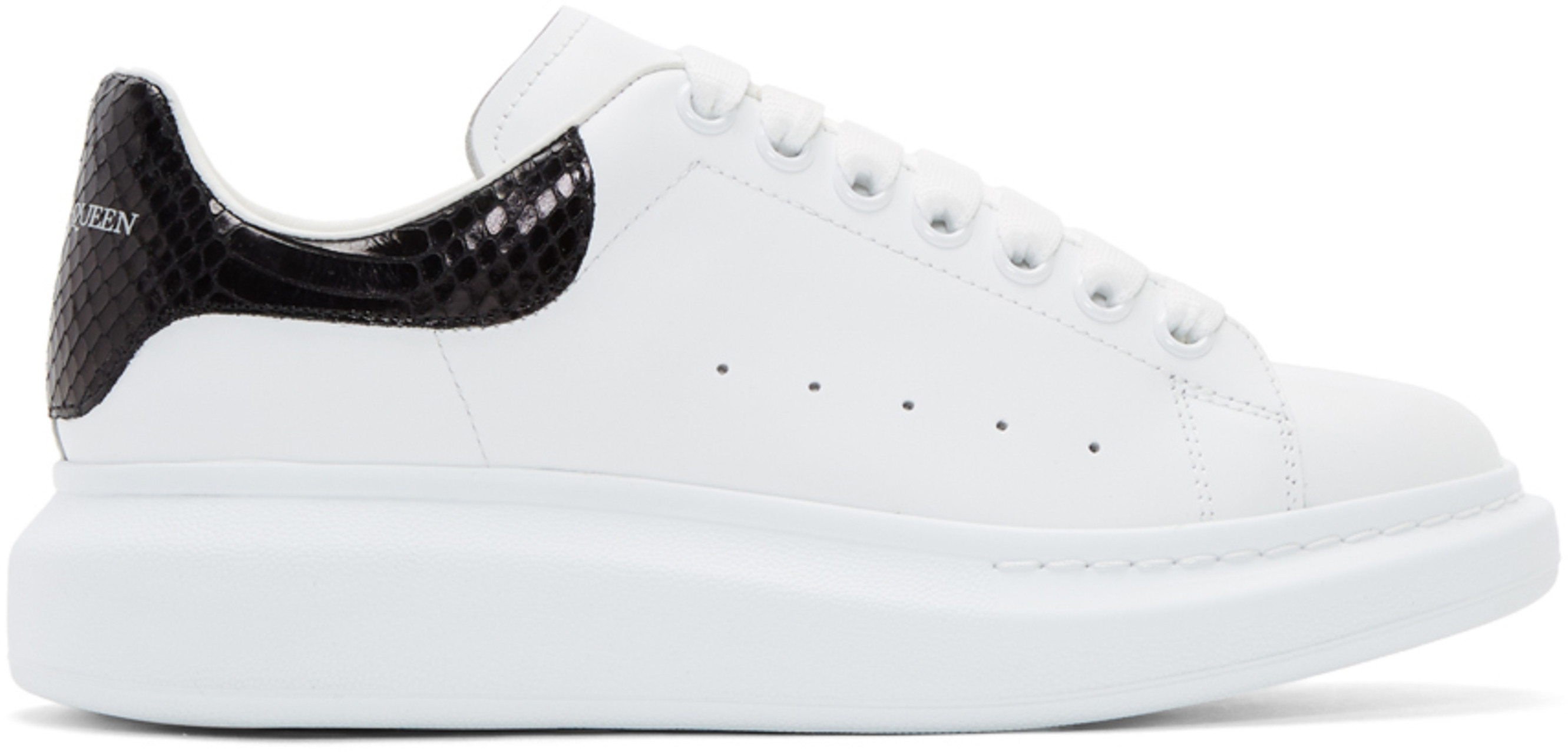 SSENSE Exclusive White & Black Python Oversized Sneakers SSENSE Exclusive White & Black Python Oversized Sneakers