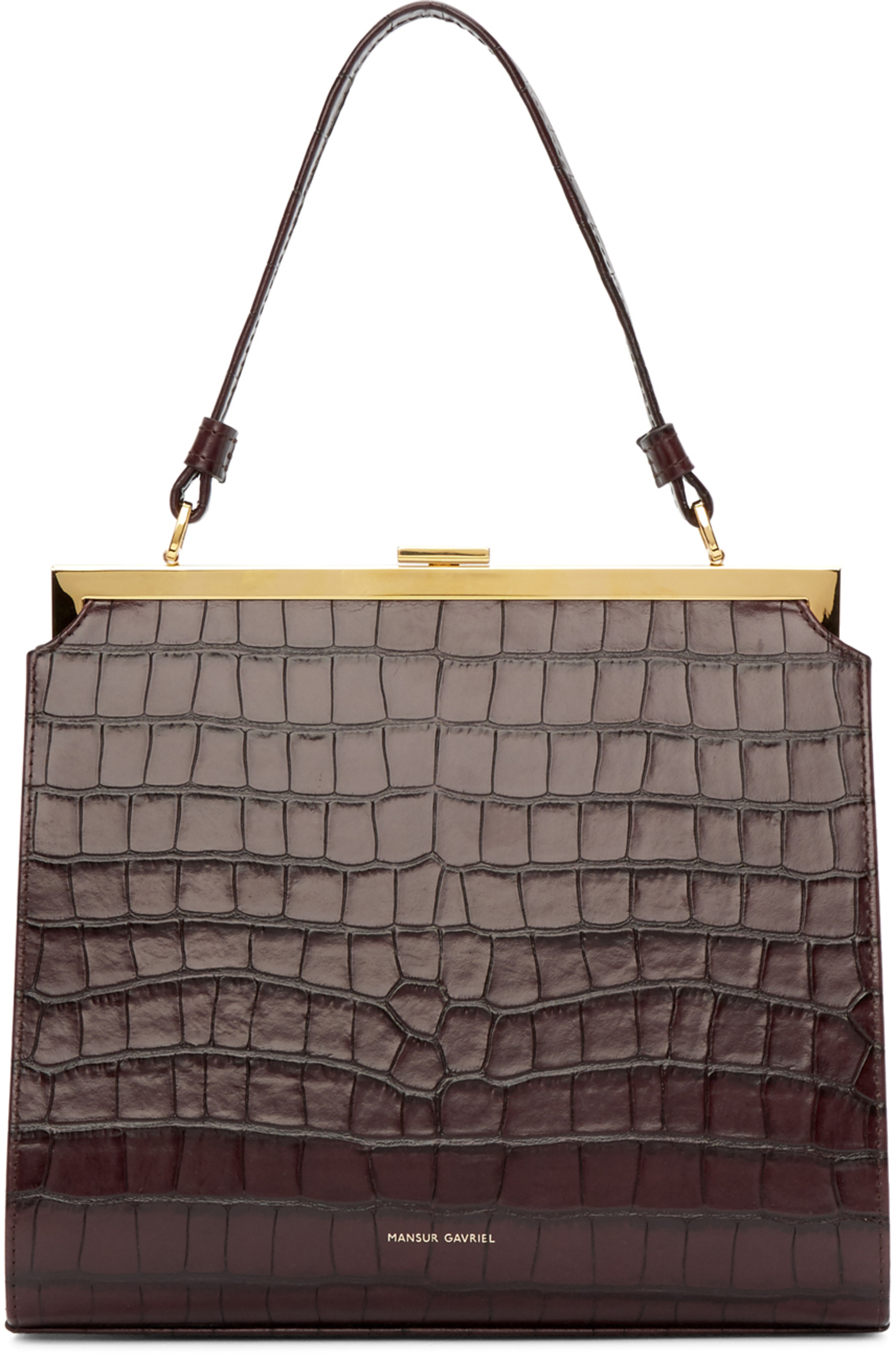 Burgundy Croc Elegant Bag