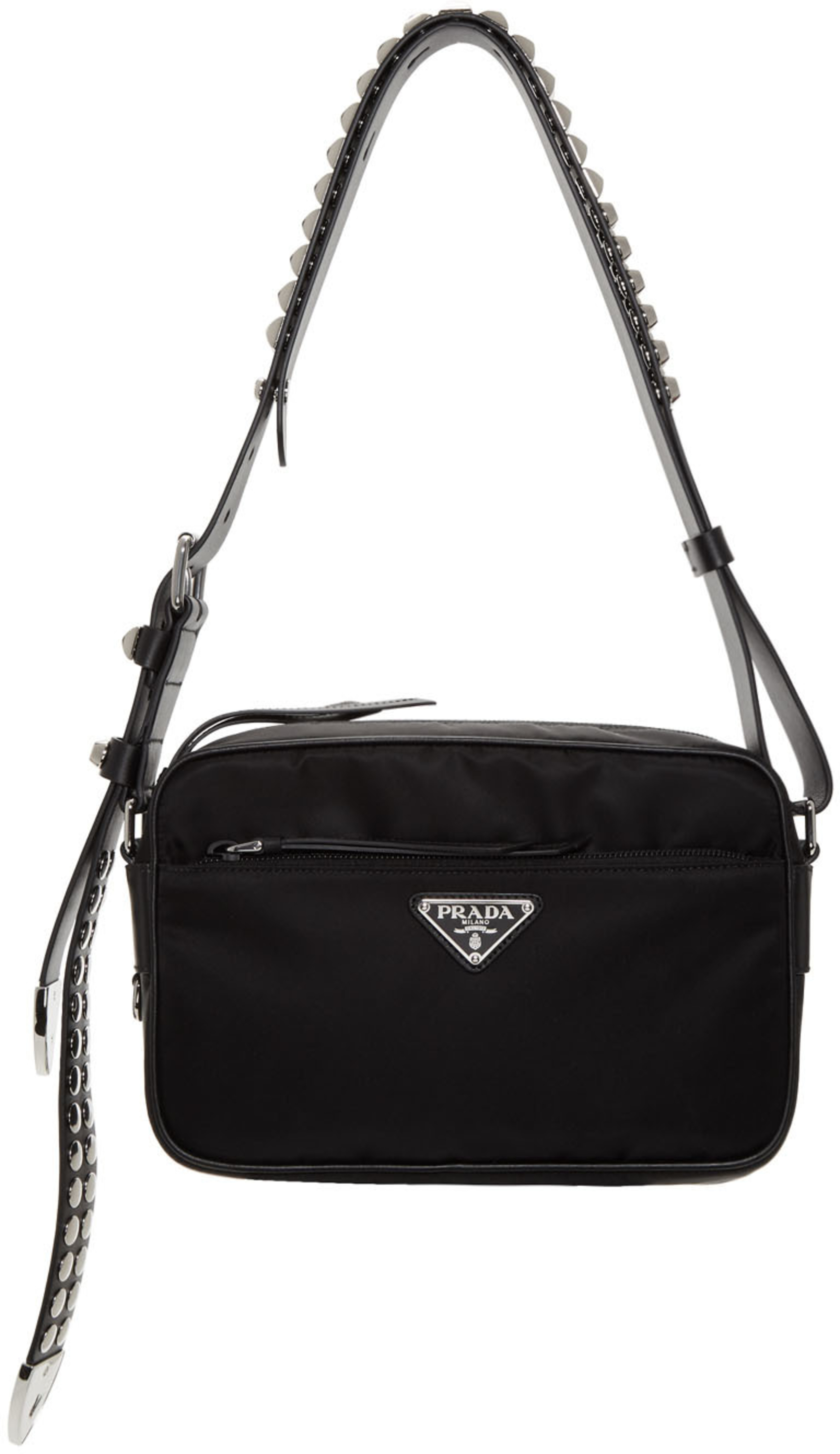 Black Studded Nylon Bag