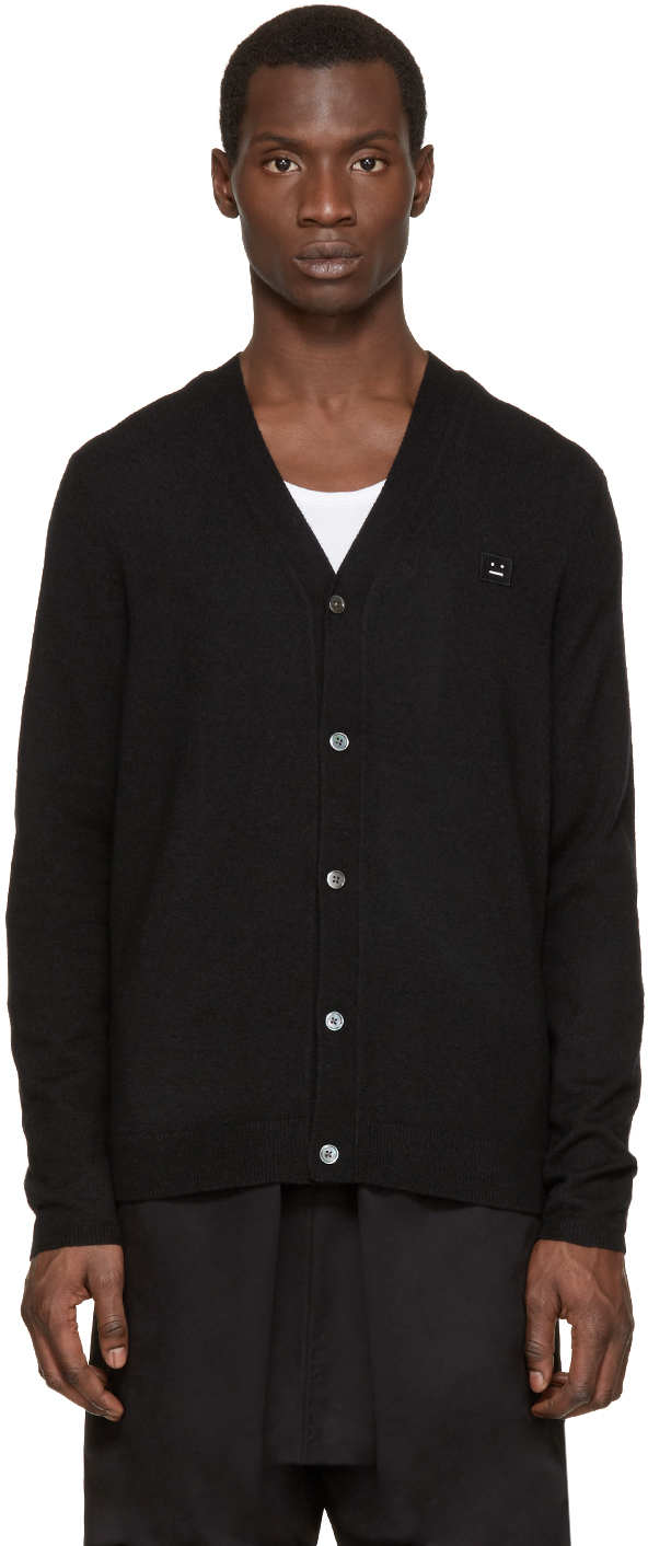 Acne Studios: Black Wool Dasher Cardigan | SSENSE