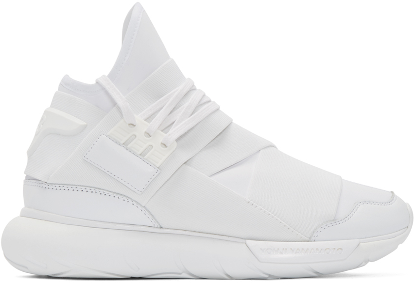 Y-3: White Neoprene Qasa High-Top Sneakers | SSENSE