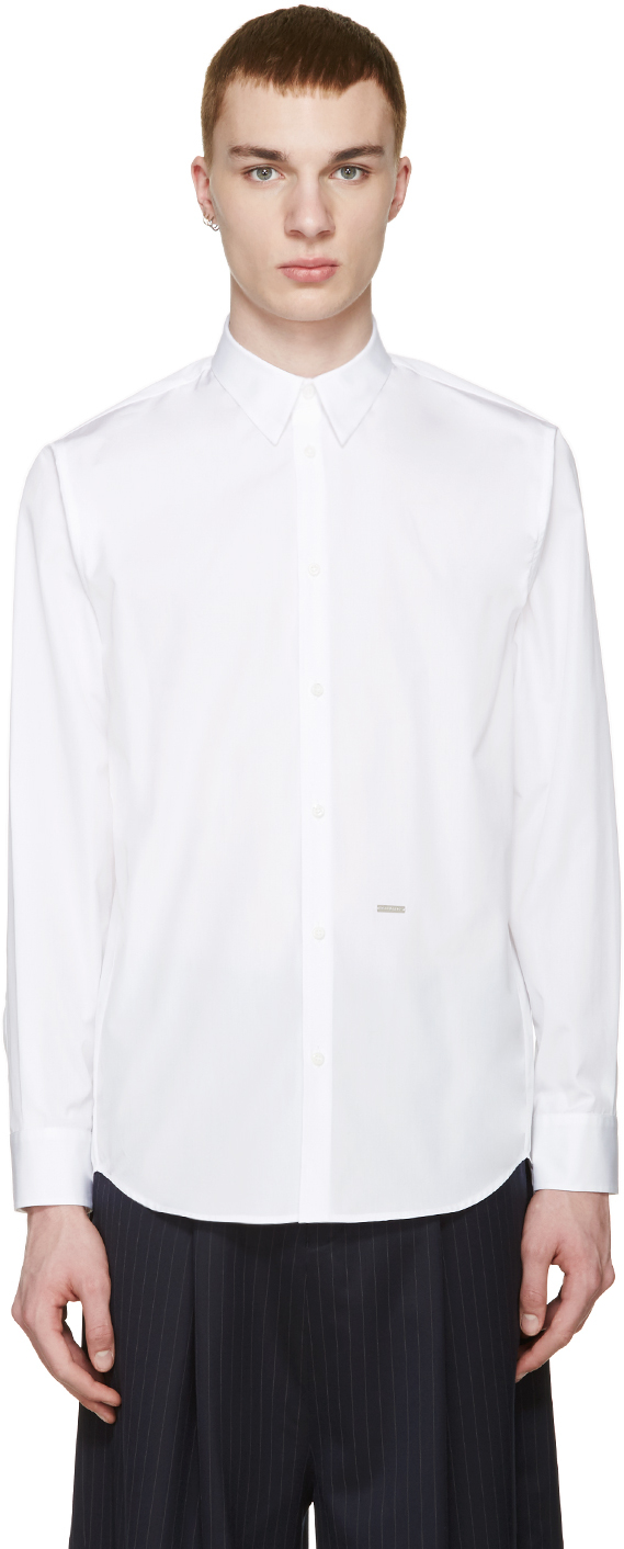 Dsquared2: White Poplin Trapeze Shirt | SSENSE