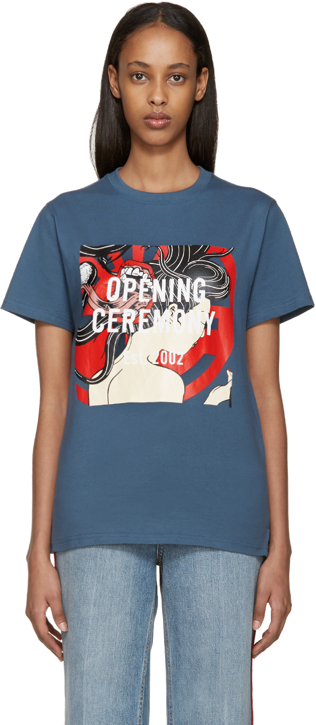 Opening Ceremony: Blue Yokai T-Shirt | SSENSE