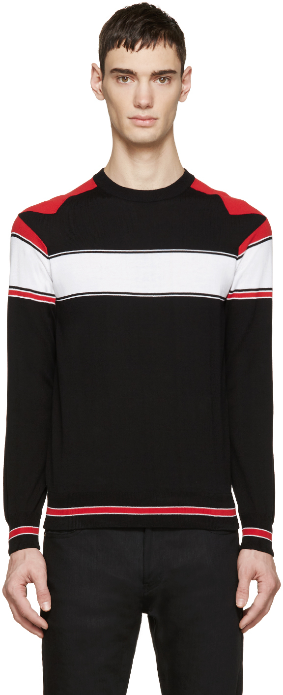 Givenchy: Tricolor Knit Star Sweater | SSENSE