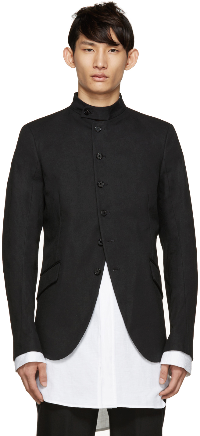 Ann Demeulemeester Black Band Collar Blazer SSENSE 대한민국