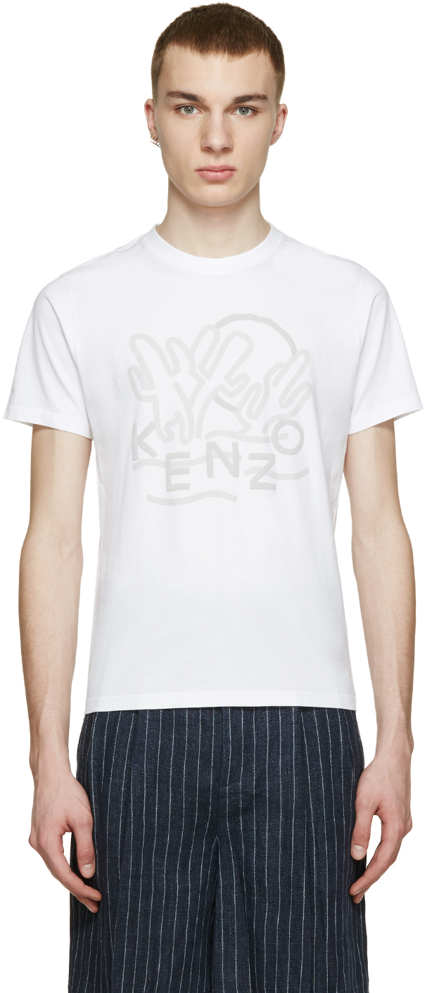 Kenzo: White Cactus Logo T-Shirt | SSENSE