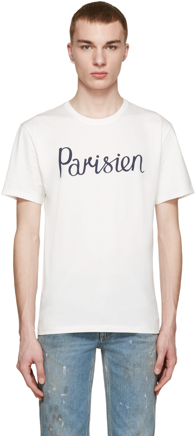 Maison Kitsuné: White Parisien T-Shirt | SSENSE