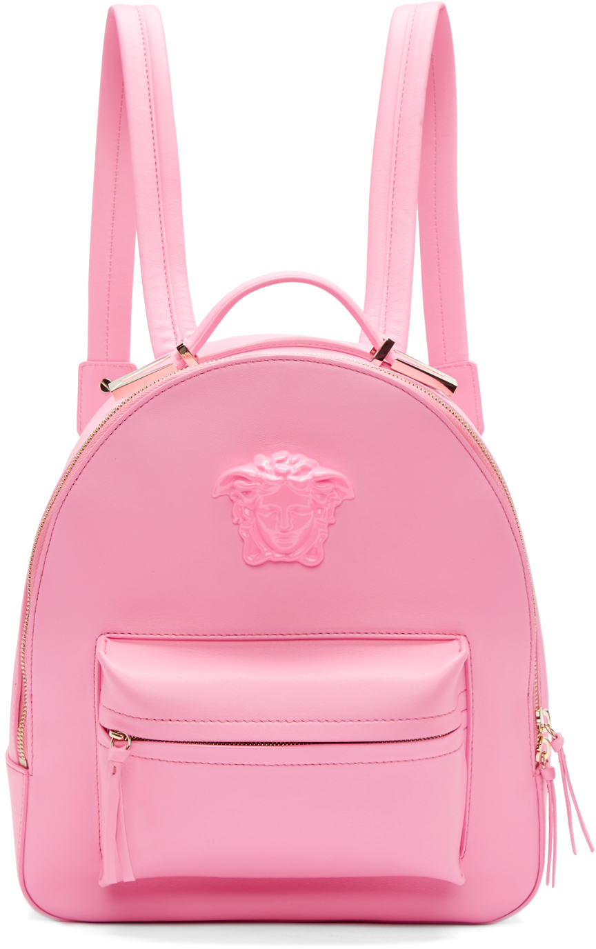 Versace: Pink Leather Medusa Backpack | SSENSE Canada