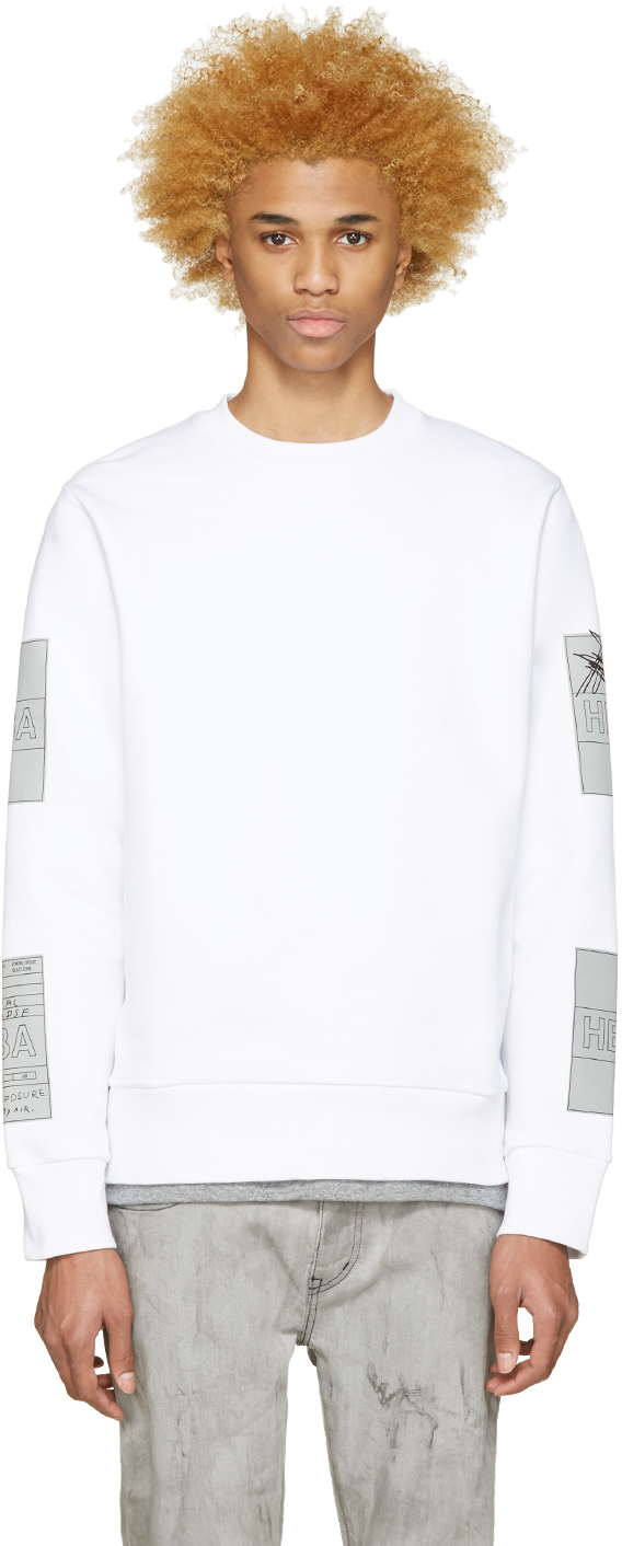 Hood by Air: White Jock Boxes Pullover | SSENSE
