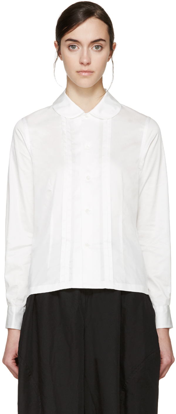 Comme des Garçons Comme des Garçons: White Pleated Shirt | SSENSE