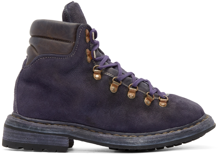 Guidi Purple Suede Hiking Boots SSENSE Canada