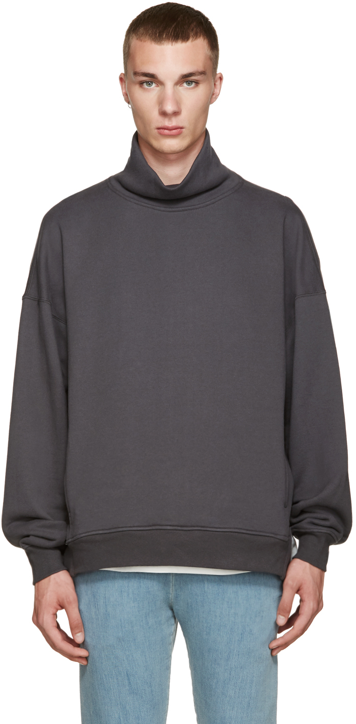 Fear of God: Grey French Terry Turtleneck | SSENSE