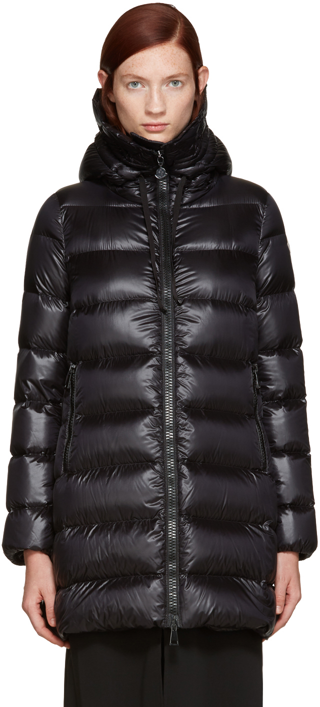 Moncler: Black Down Suyen Coat | SSENSE