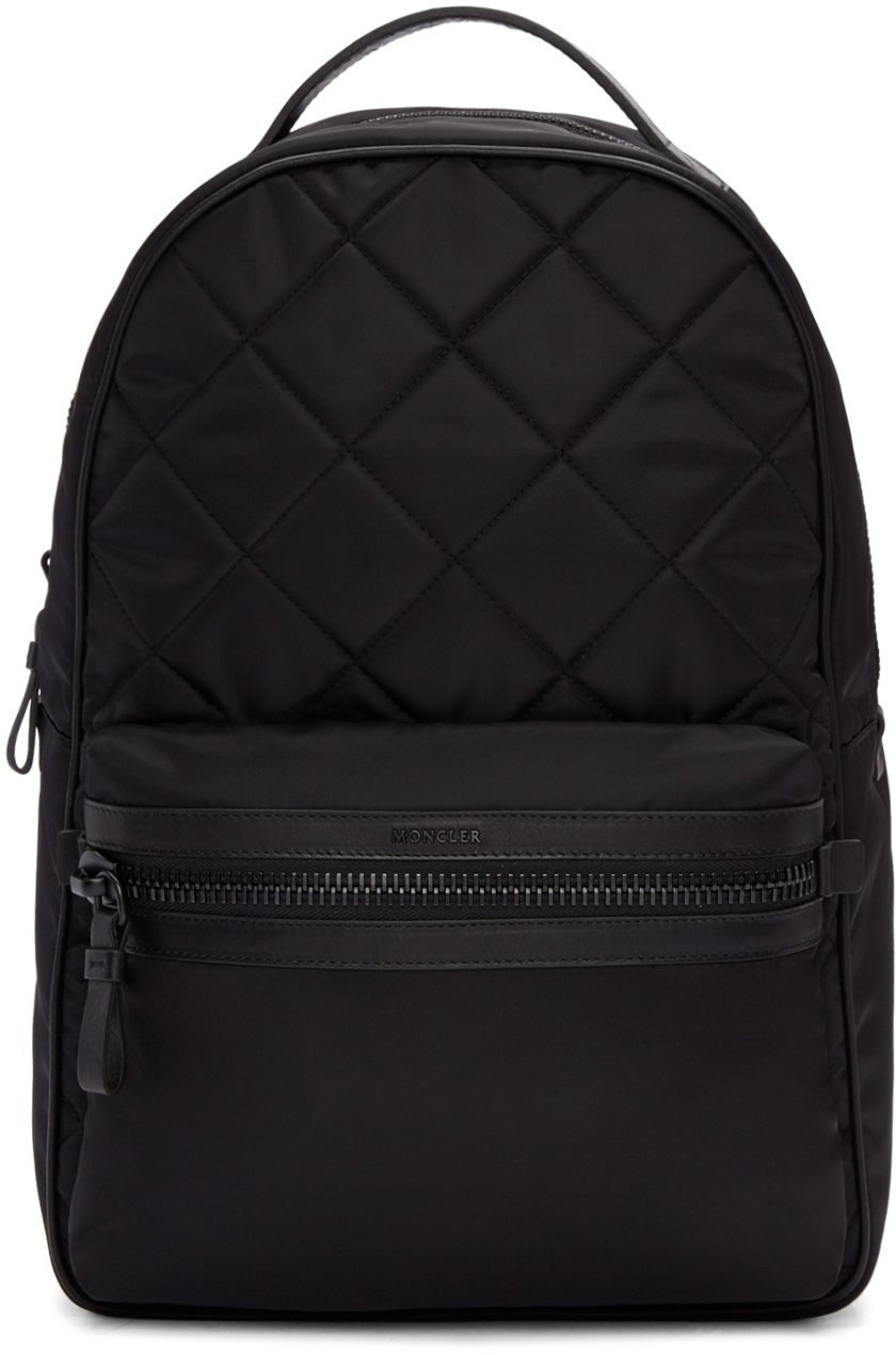 Moncler Black Quilted Nylon Backpack SSENSE