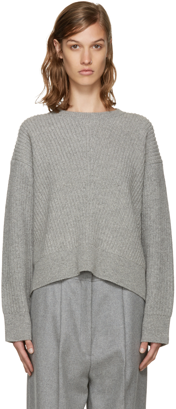 Acne Studios: Grey Wool Java Sweater | SSENSE Canada