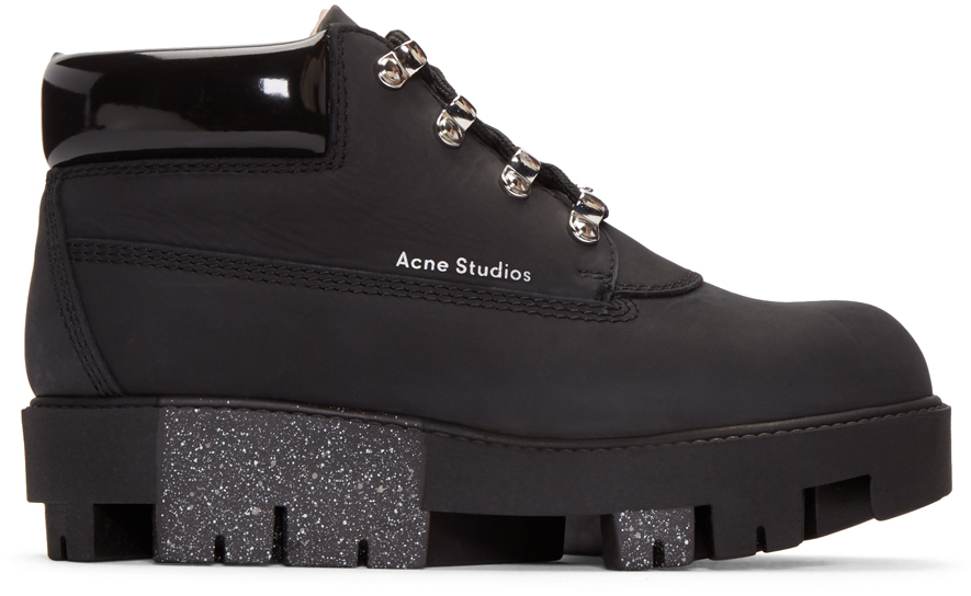 Acne Studios: Black Tinne Low Boots | SSENSE