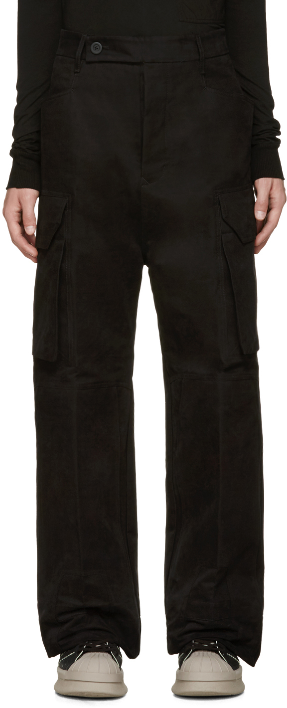 Rick Owens: Black Wide-Leg Cargo Trousers | SSENSE UK