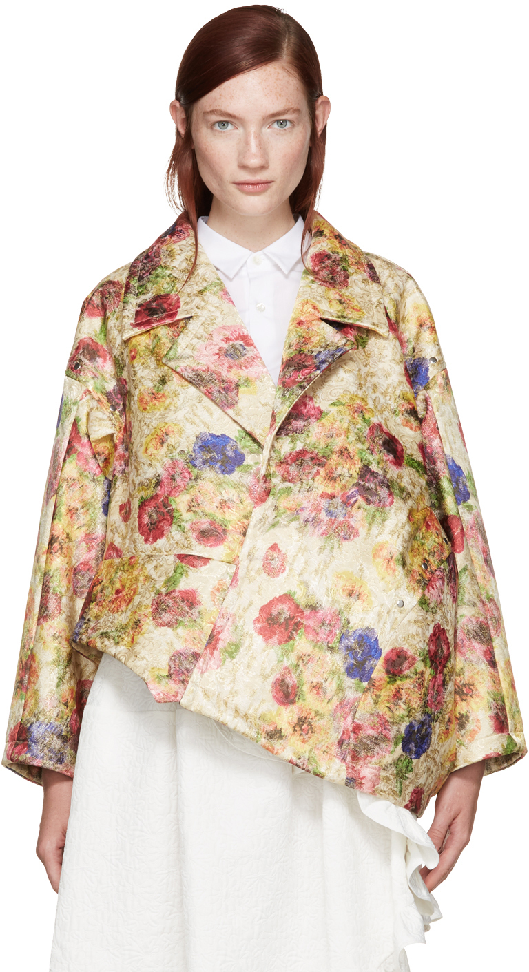 Comme des Garçons: Multicolor Floral Jacquard Jacket | SSENSE