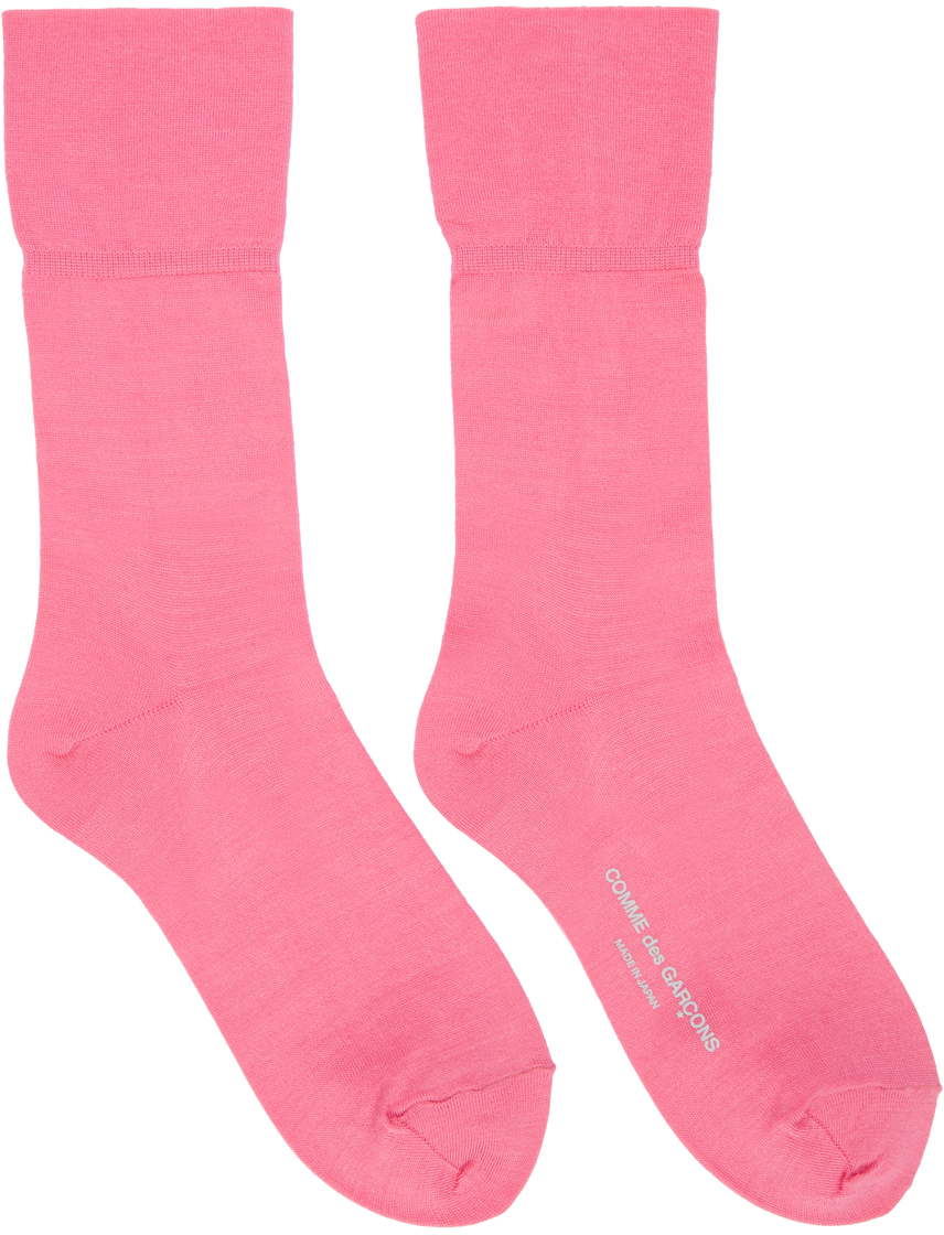 Comme des Garçons: Pink Long Socks | SSENSE