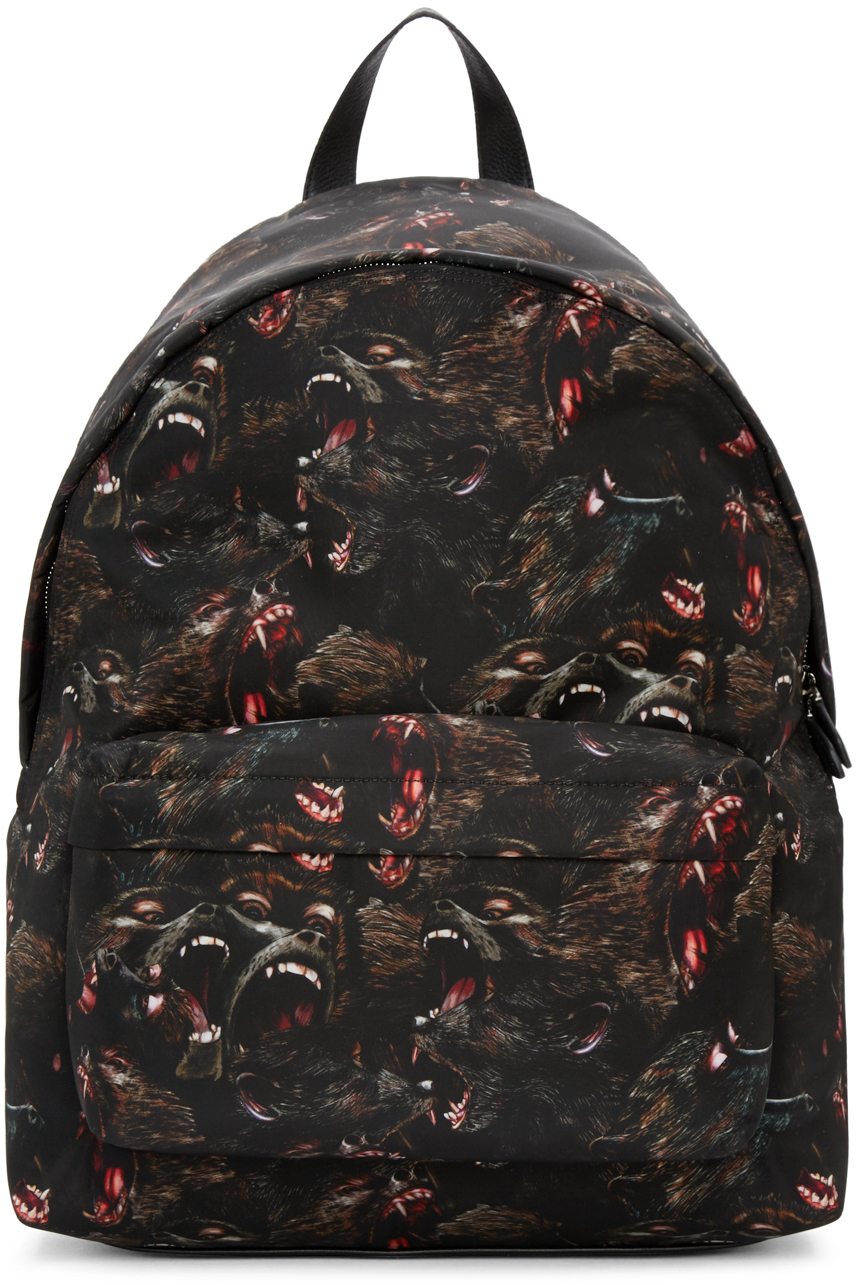 Givenchy Black Nylon Monkey Backpack SSENSE UK