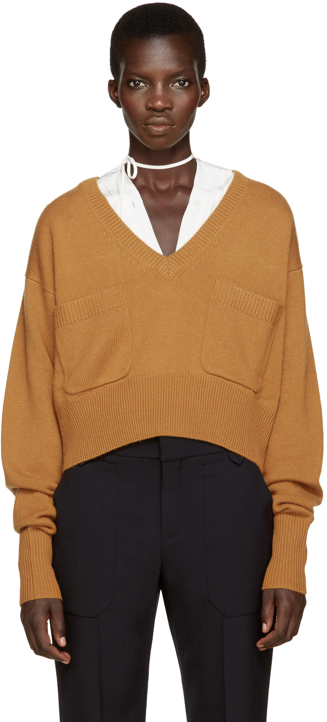 Chloé: Orange Cashmere Sweater | SSENSE