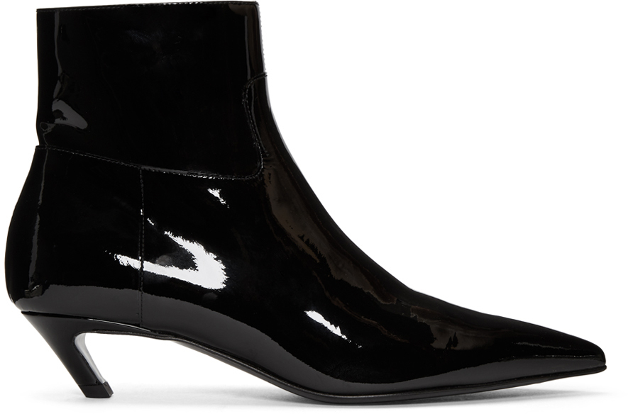Balenciaga: Black Slash Heel Boots SSENSE