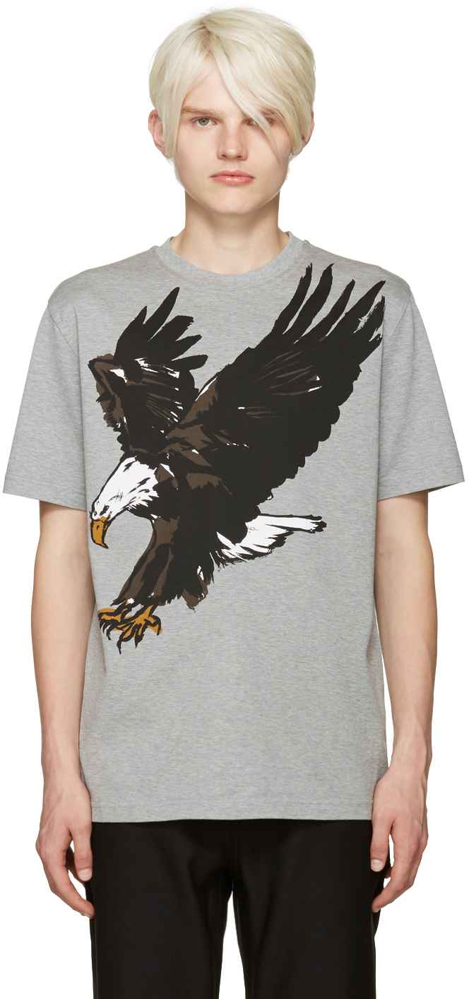 Balenciaga: Grey Eagle T-Shirt | SSENSE UK