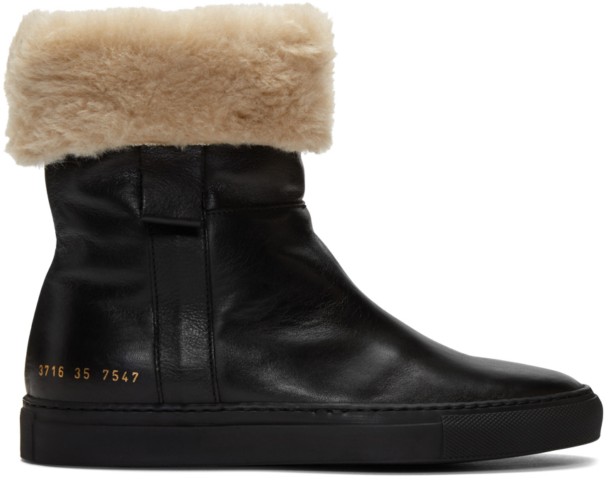 Common Projects: Black Sherpa Boots | SSENSE