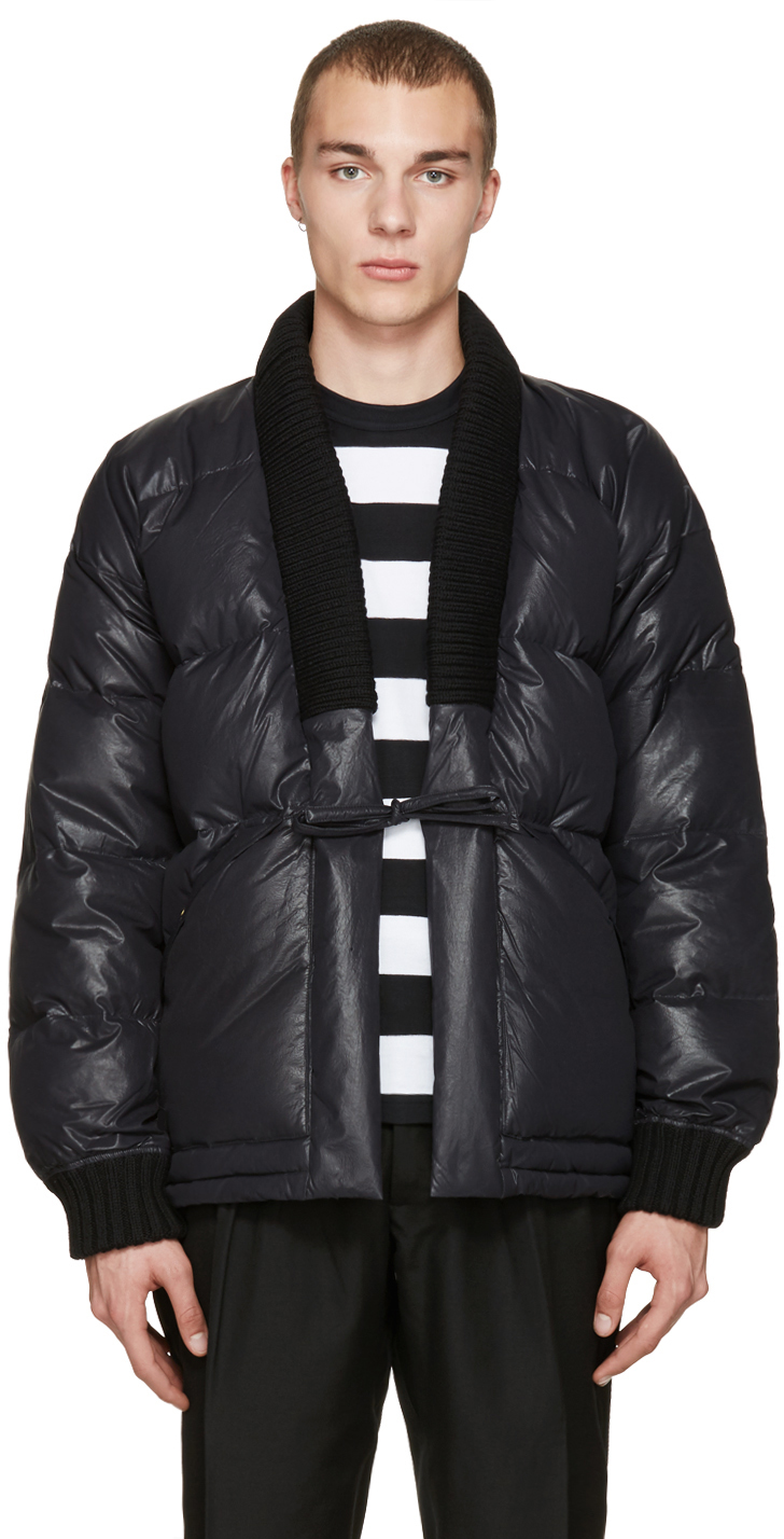 Visvim: Black Down Dotera Coat | SSENSE UK