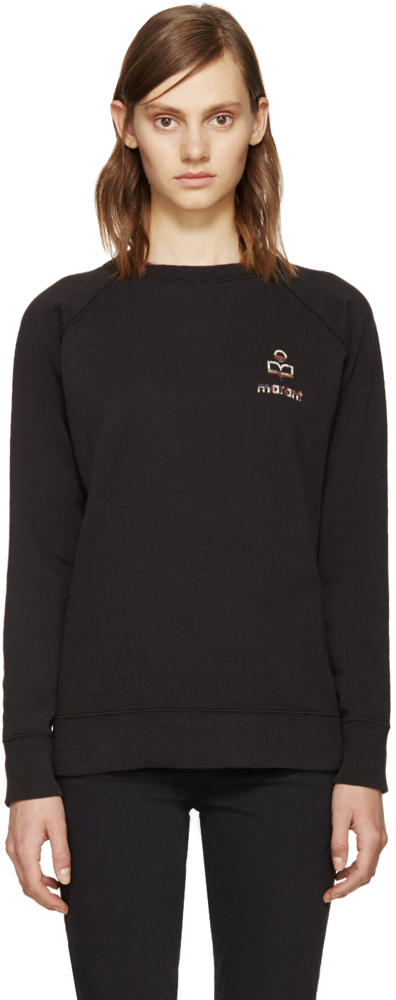 Isabel Marant Etoile: Black Logo Billy Sweatshirt | SSENSE Canada