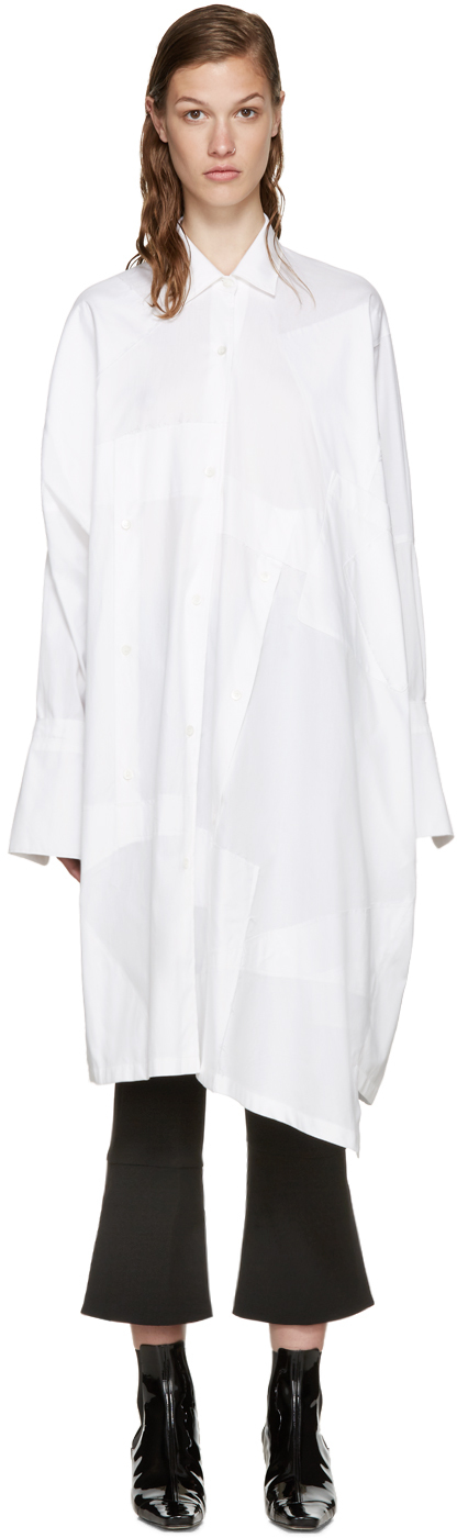 Loewe: White Oversized Patchwork Shirt | SSENSE