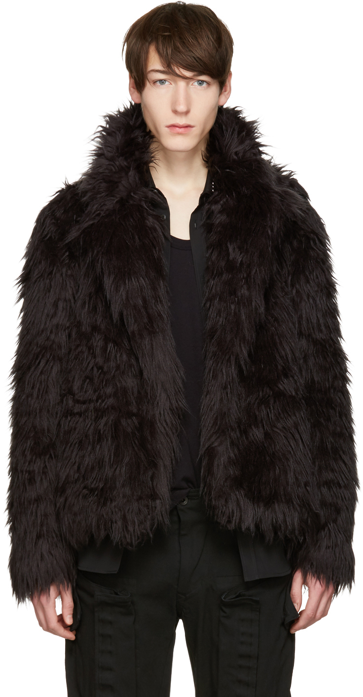 99%IS-: Black Faux-Fur Jacket | SSENSE
