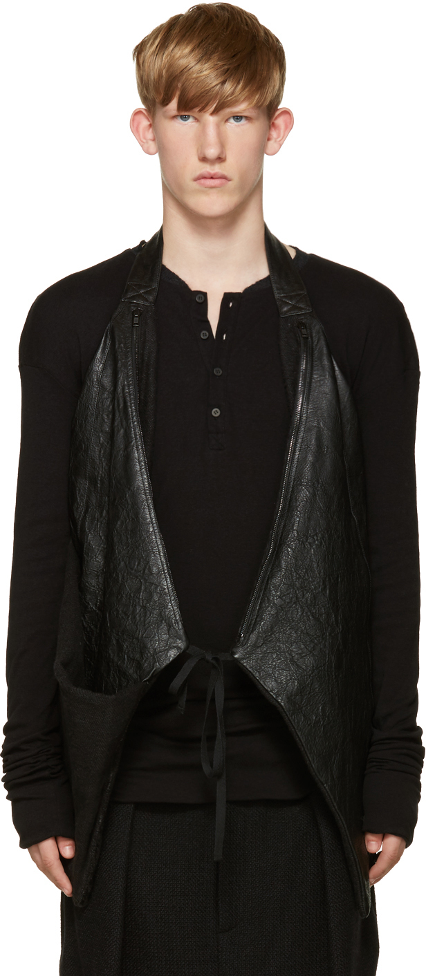Isabel Benenato Black Leather Halter Vest SSENSE Canada