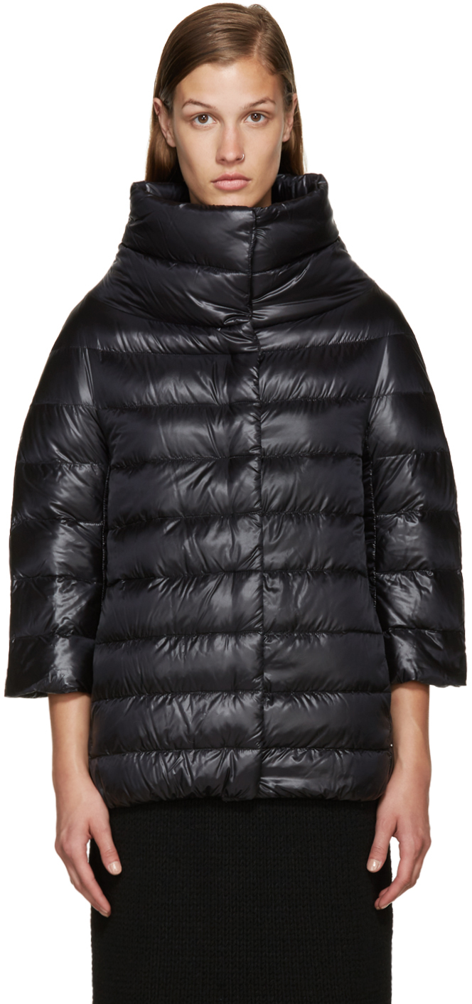 Herno: Black Nylon Cocoon Down Jacket | SSENSE